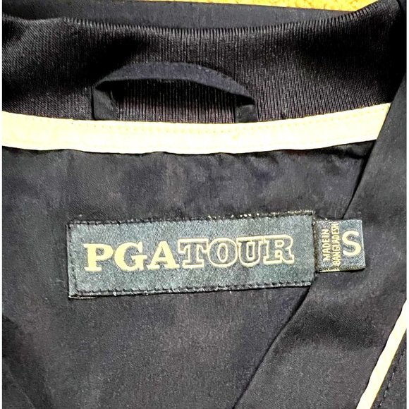 PGA Tour Pullover Windbreaker Vest Navy Blue White Top Activewear Men Size Small - Picture 7 of 10